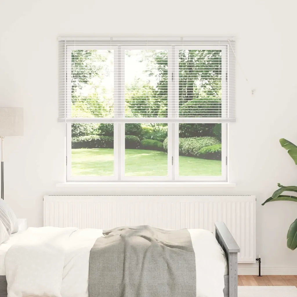 vidaXL Tenda per Finestra con tende Manuale Bianco Alluminio