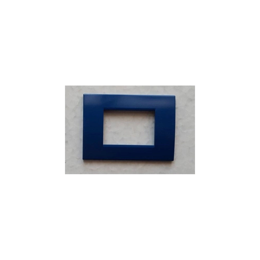 Trade Shop - Placca Placche Placchete Compatibili Living Light In Abs 3 4 7 Posti Colorate - Blu -4 Fori     -