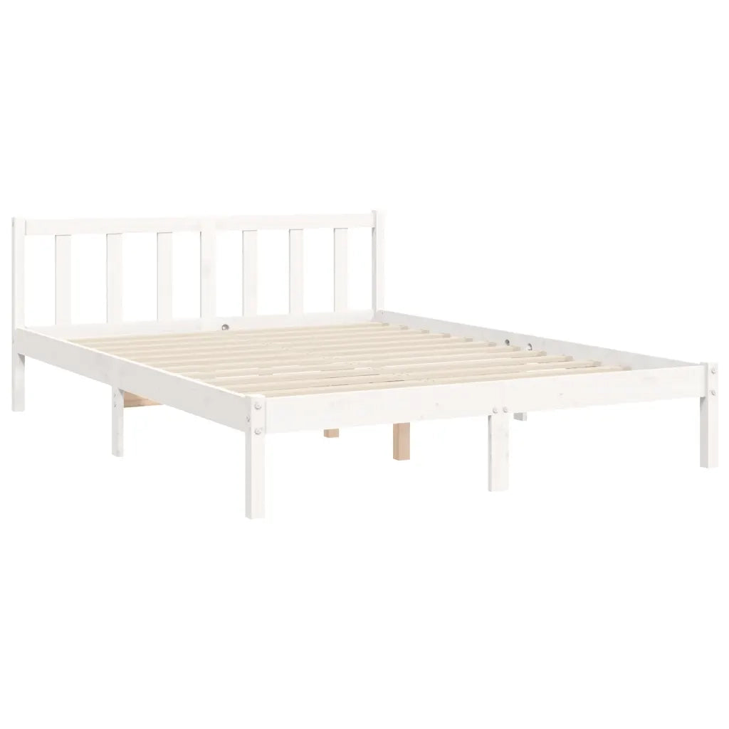 Giroletto senza Materasso-Struttura Letto Bianco 140x200 cm Legno Massello Pino 838445
