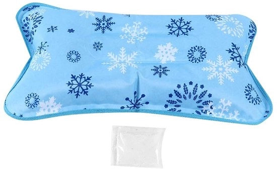 Cuscino di Gelo Acquaparato - Dimensioni 48x30 CM - Leggero - Cuscino Rinfrescante con Cappuccio