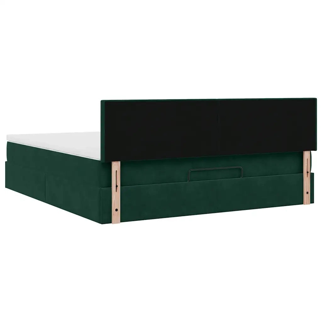 Struttura Letto Pouf con Materasso 180x200 cm in Velluto