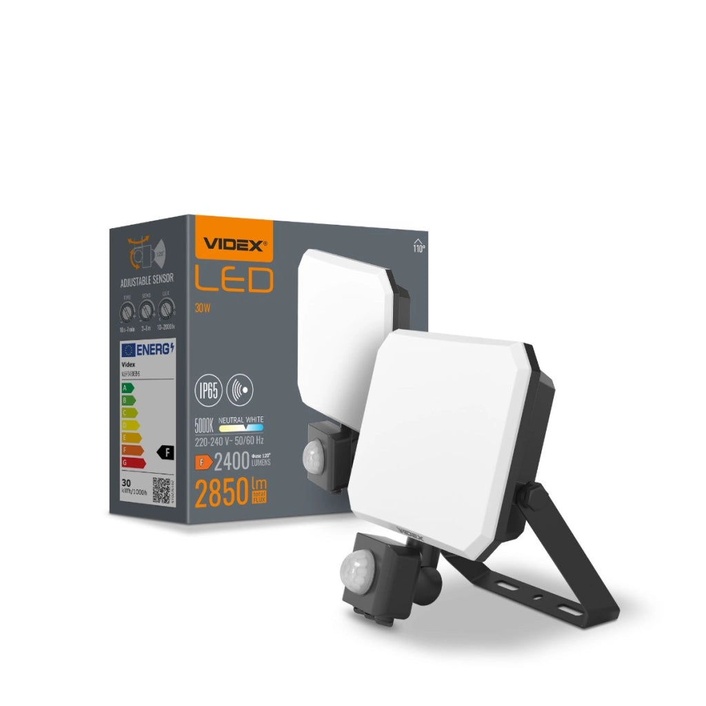 Faro LED 30W con sensore PIR 2850lm 5000K IP65 Videx