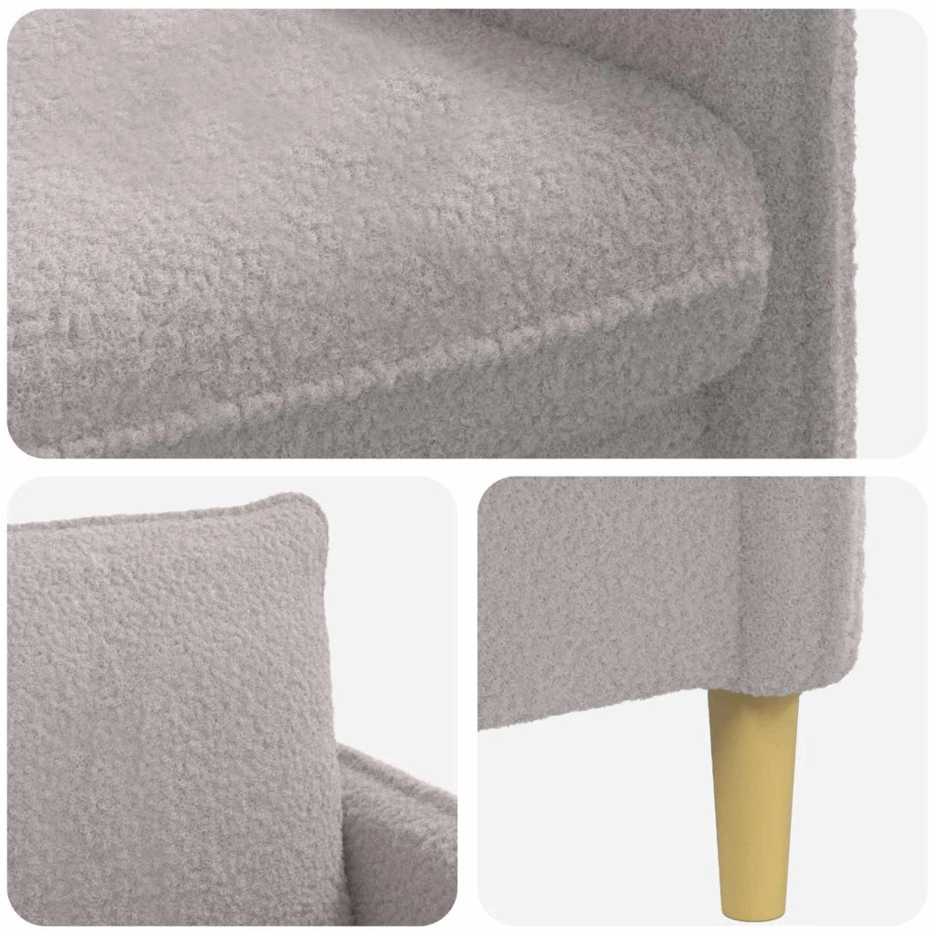 Poltrona XXL Grigio Chiaro Bouclé 42043562