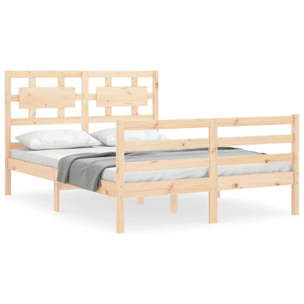 Giroletto con Testiera-Struttura Letto con testiera 120x200 cm in Legno Massello 596025