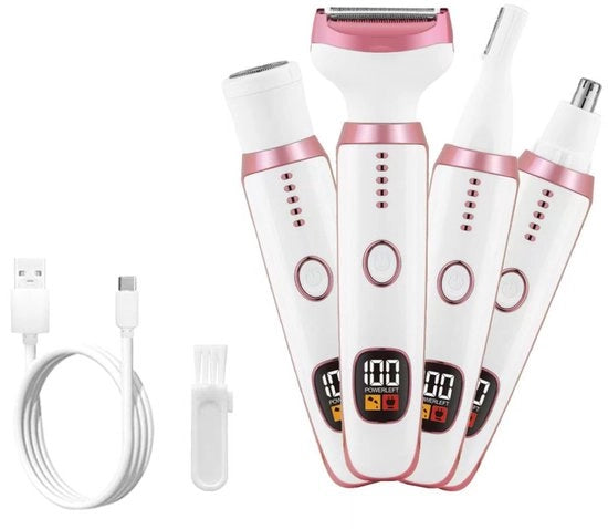 Scheerapparaat elettrico per uomo e donna, 4-in-1 senza dolore, rasatura umida e secca e depilatore per il viso per donna