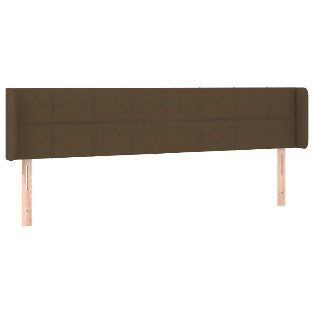Testiera ad Orecchio Marrone Scuro 163x16x78/88 cm in Tessuto 3118777
