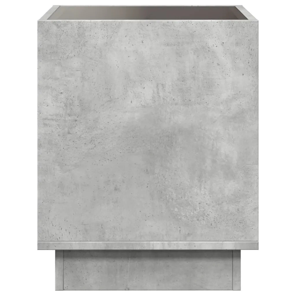 vidaXL Tavolino da Salotto con LED Infinity Grigio Cemento 40x40x50 cm
