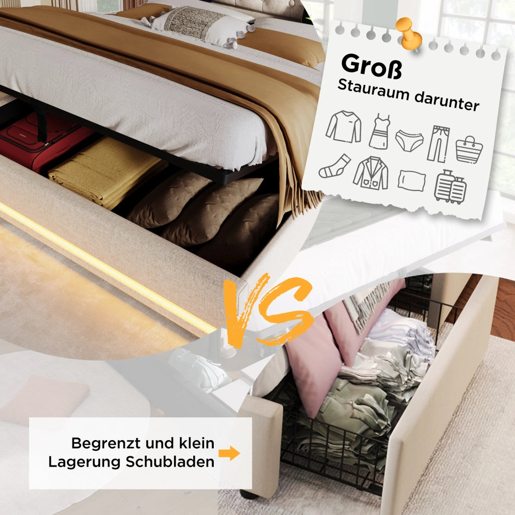letto imbottito pu bianco 150 x 210 cm