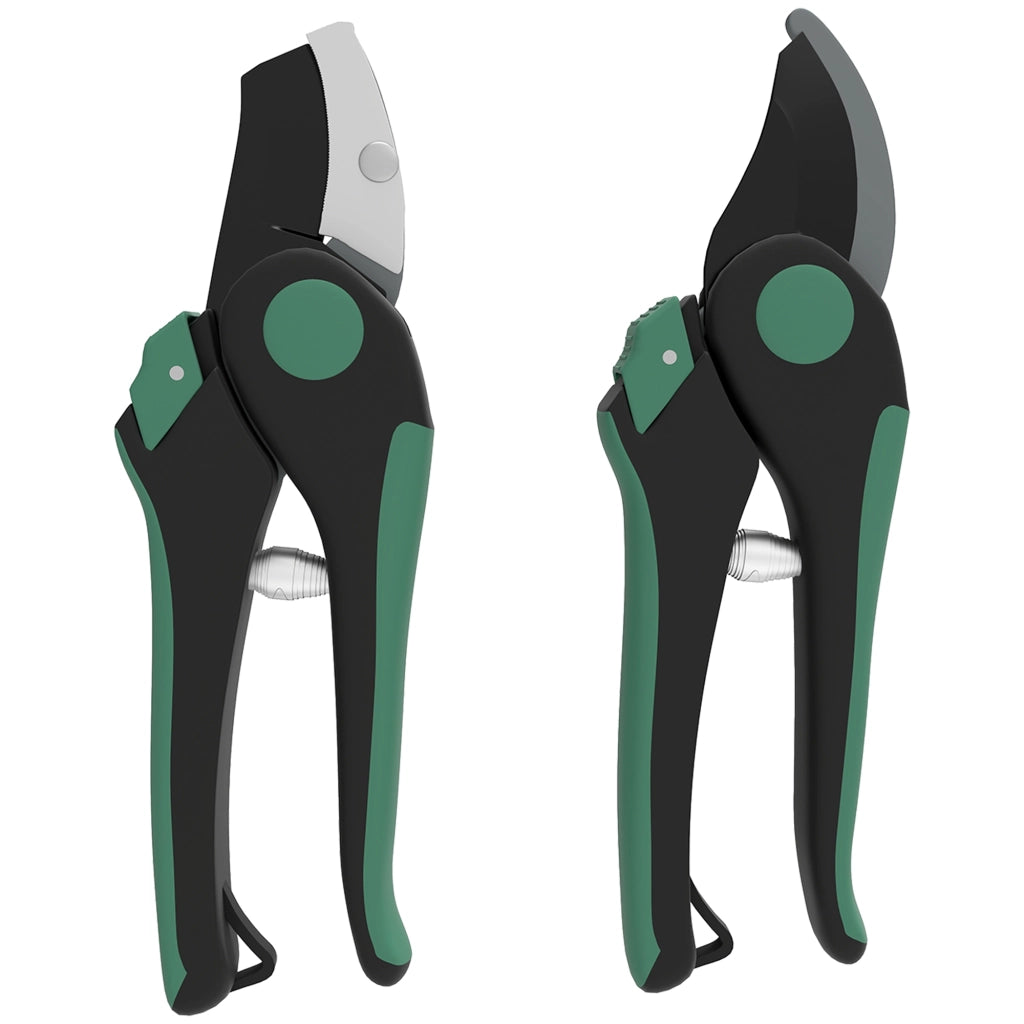 Set Attrezzi da Giardino 2 Pezzi ¨C Xylo ¨C Metallo con Forbici da Potatura Verde Nero