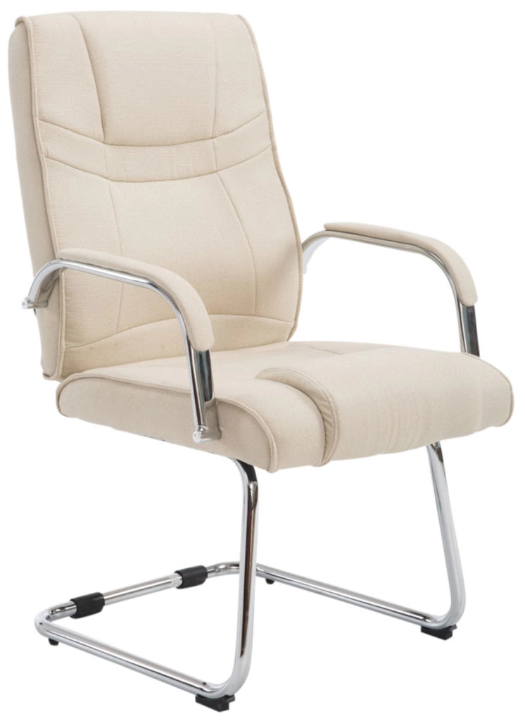 Set di 2 sedie a sbalzo Attila Tessuto crema