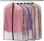 Set di borse per abbigliamento 6 pezzi, trasparenti 60x100 cm, protezione contro le tarme, materiale impermeabile e respirante, per abiti da sera, giacche, camicie, abiti da cocktail, borse per abbigliamento