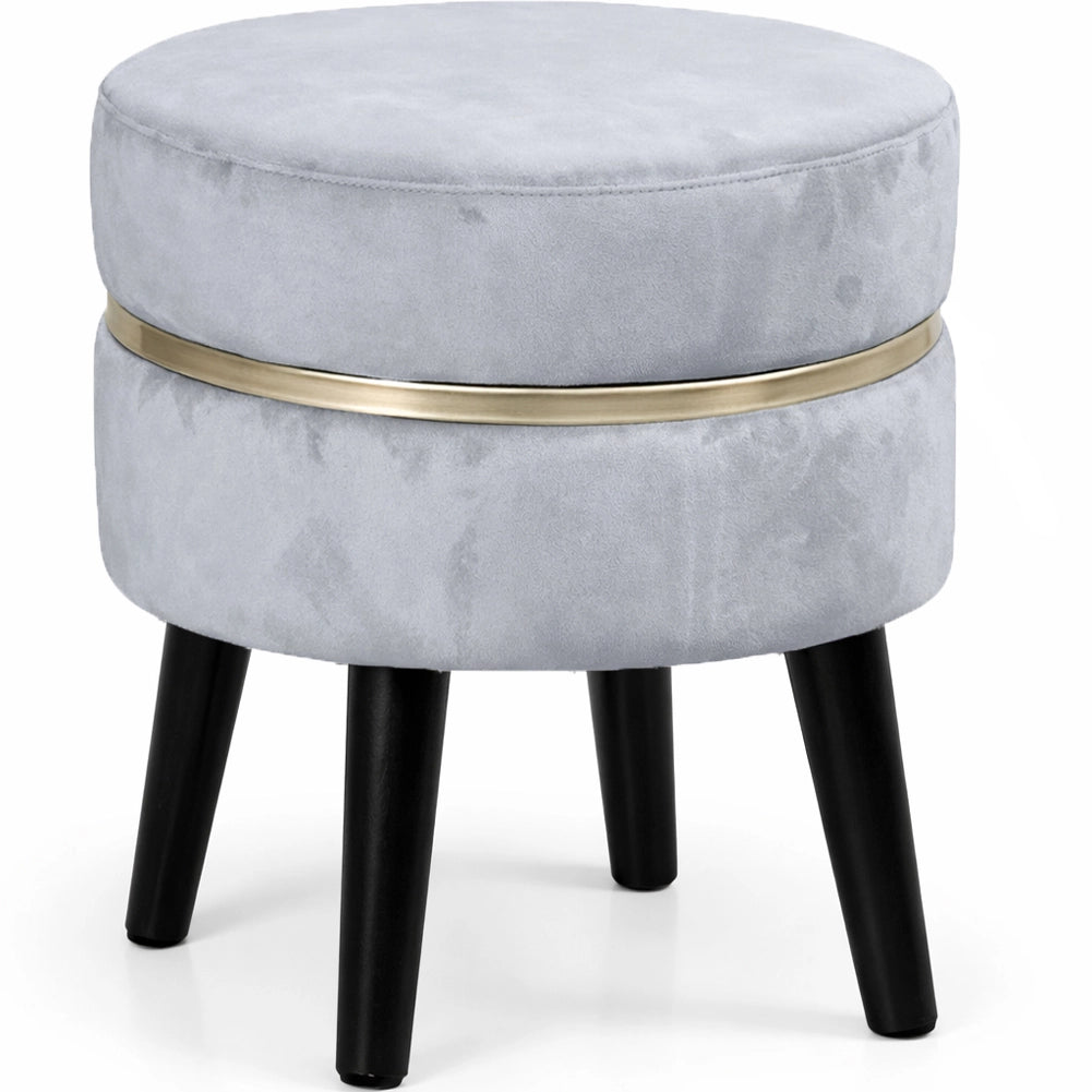 Pouf Sgabello Rotondo Cielo Design Moderno Poggiapiedi con Rivestimento Velluto