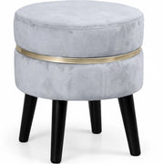 Pouf Sgabello Rotondo Cielo Design Moderno Poggiapiedi con Rivestimento Velluto
