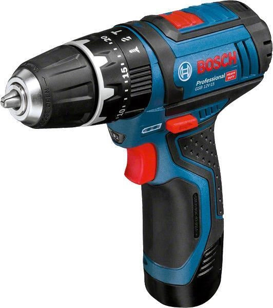 Bosch GSB 10,8-2-LI Professional Senza chiave Nero, Blu, Rosso