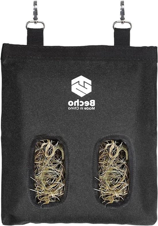 Borsa alimentare per coniglio, cavia, hamster, chinchilla - Contenitore per alimenti 600D tessuto oxford nero