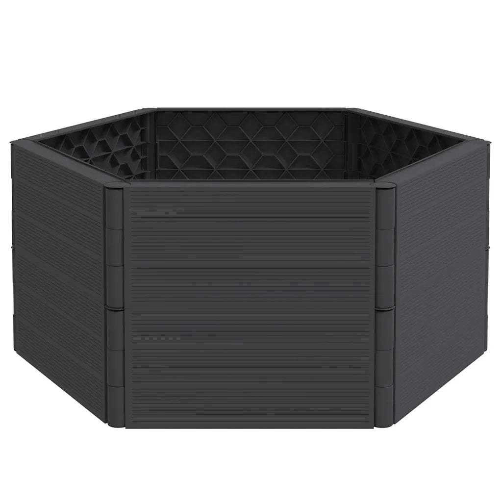 Fioriera | Cassetta per fiori | Vaso da Giardino Antracite in PP
