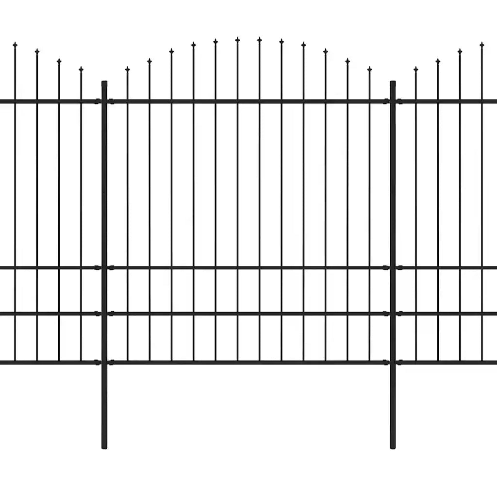 Recinzione da Giardino con Punta a Lancia in Acciaio 1005x200 cm Nera 277753