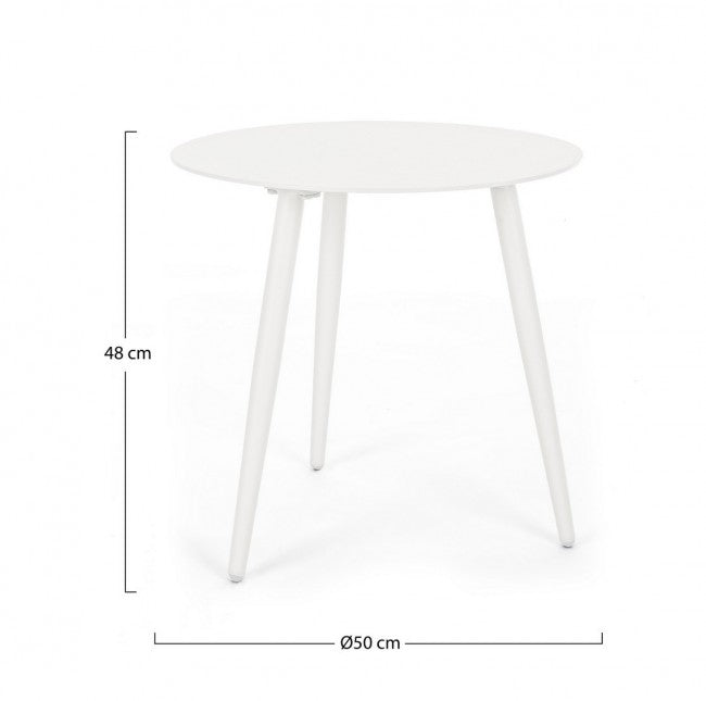 Tavolino Ø50x48h cm Ridley Bianco