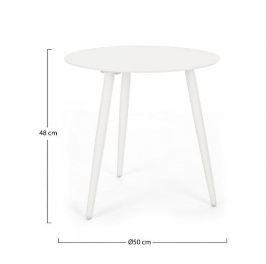 Tavolino Ø50x48h cm Ridley Bianco