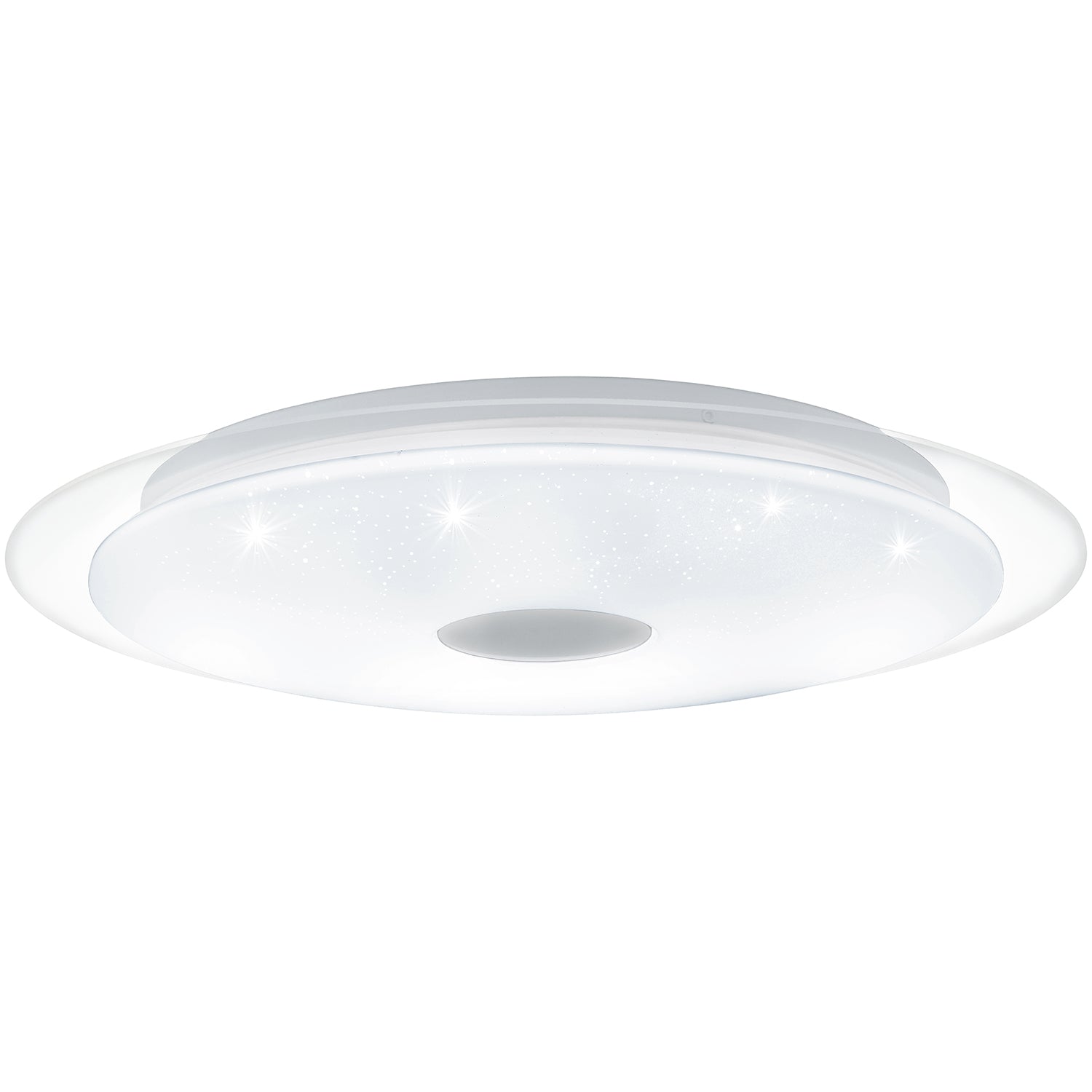 Plafoniera Moderna Lanciano 1 Acciaio Bianco Luce Led Integrato 33W
