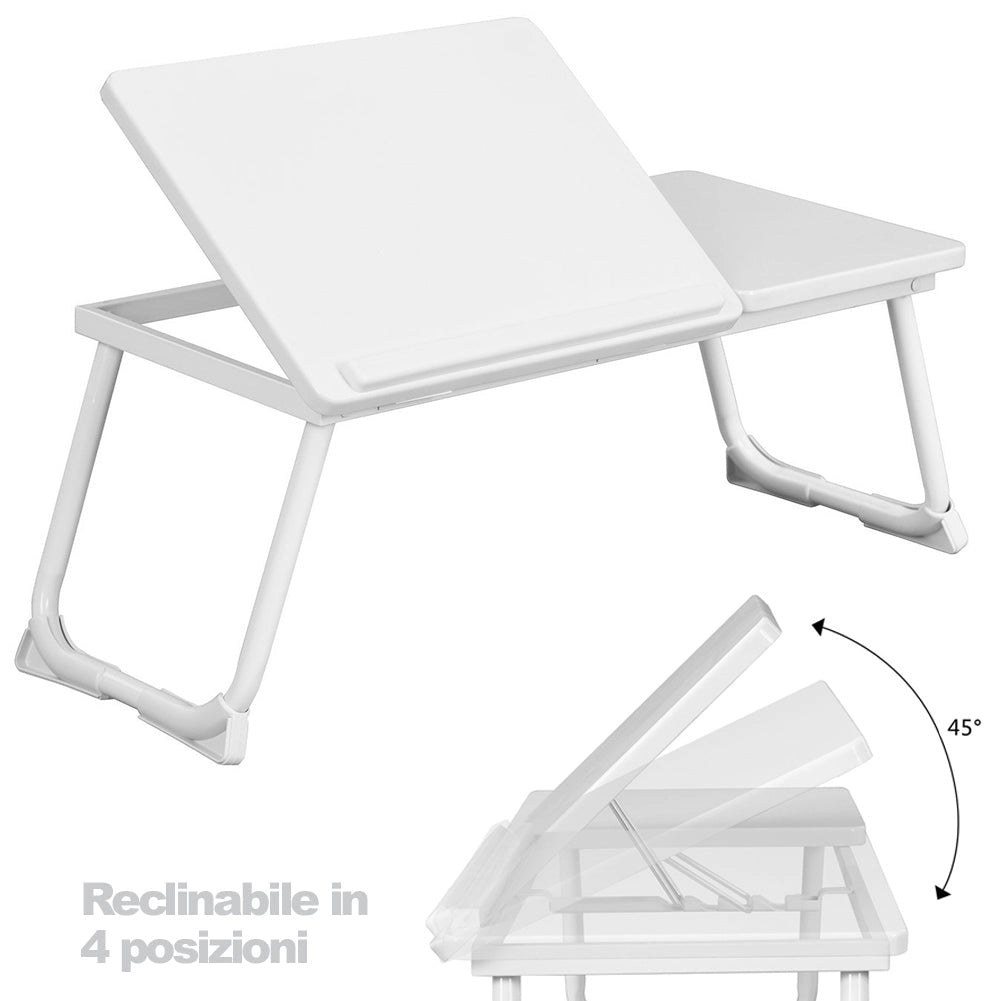 Tavolino Vassoio Pieghevole da Letto Divano 65x30 cm per Notebook PC Laptop