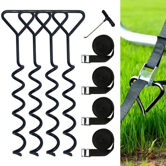 Kit di anelli per trampolino, 4 pezzi, anelli a vite, anelli a tenone, con 4 pneumatici, 30*5,5 cm, accessori per campeggio all'aperto.