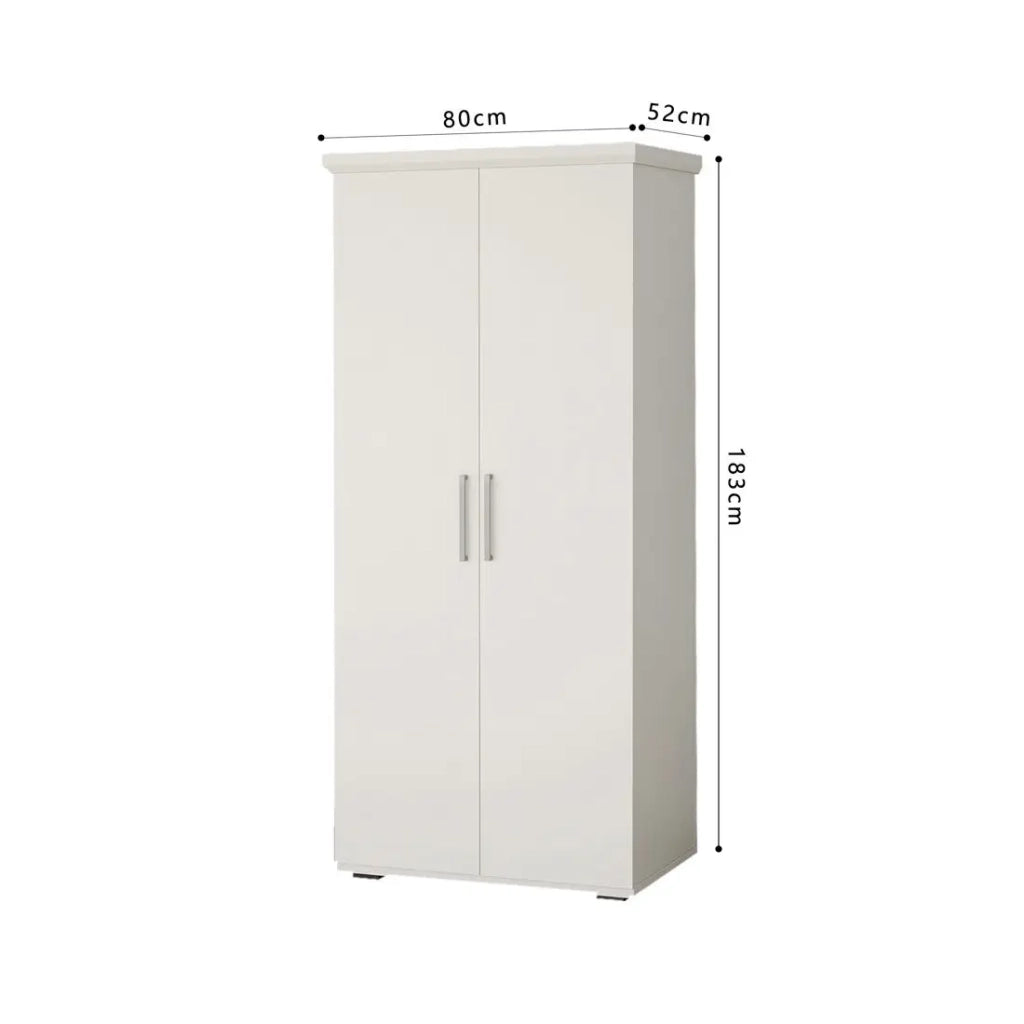 Armadio TOM 2 porte e 2 cassetti bianco 80 cm