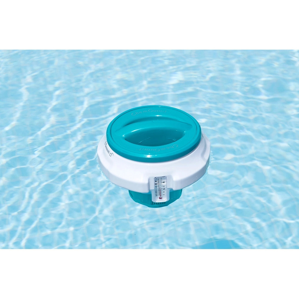 Trade Shop - Dispenser Dosatore Galleggiante Pastiglie Cloro Medio Termometro Piscina 58701 -