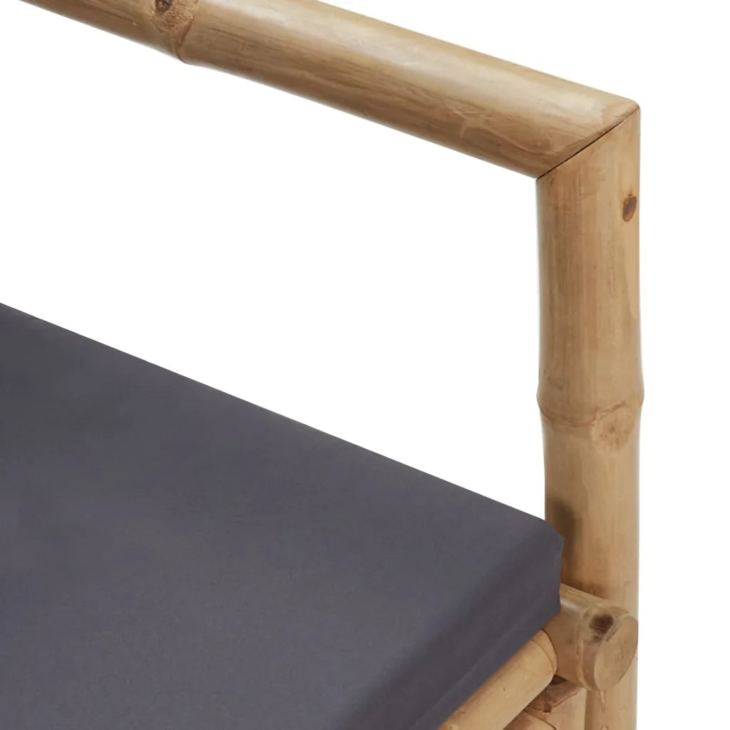 Panca da Giardino con Cuscini-Sgabello-Panca da esterno 115 cm in Bamb¨´
