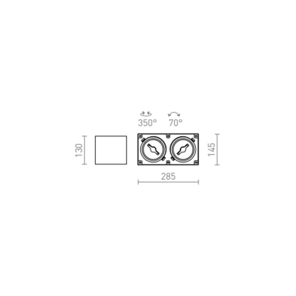 Faretto JAMES II DIMM da soffitto bianco opaco 230V LED 2x15W 24° 3000K