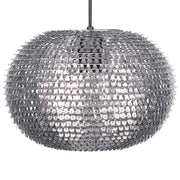 Lampada a Sospensione in Metallo Argento a forma di globo