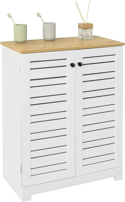 Cassettone per Bagno - 2 Porte - Bianco - MDF - 60 x 30 x 82 cm