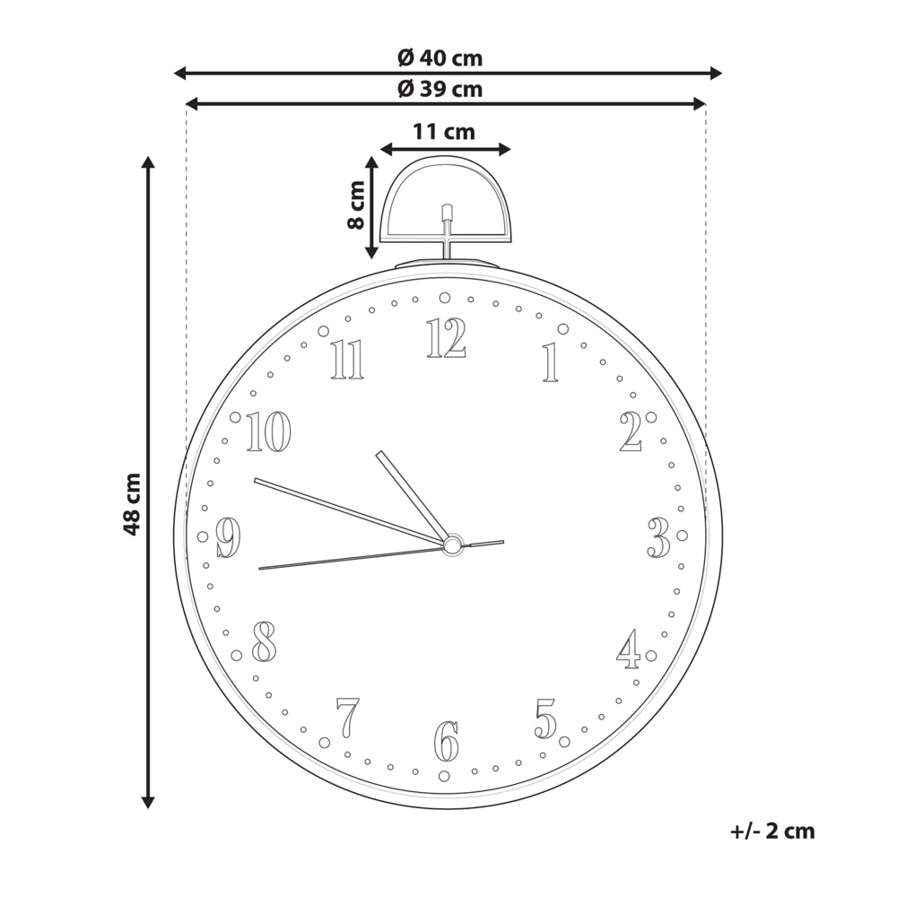 Orologio da Parete MDF Legno Chiaro Design Vintage Effetto Legno Rotondo 40 cm