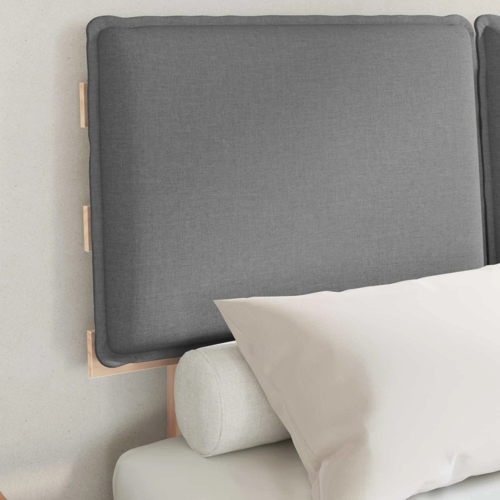 Letto con Testiera Rivestita Grigio chiaro 120 x 190 cm 877294