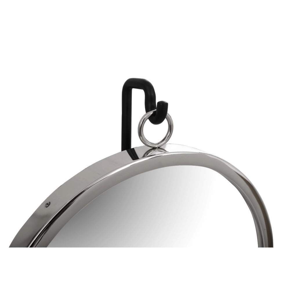Specchio da tavolo Eleganca in metallo nero e argento