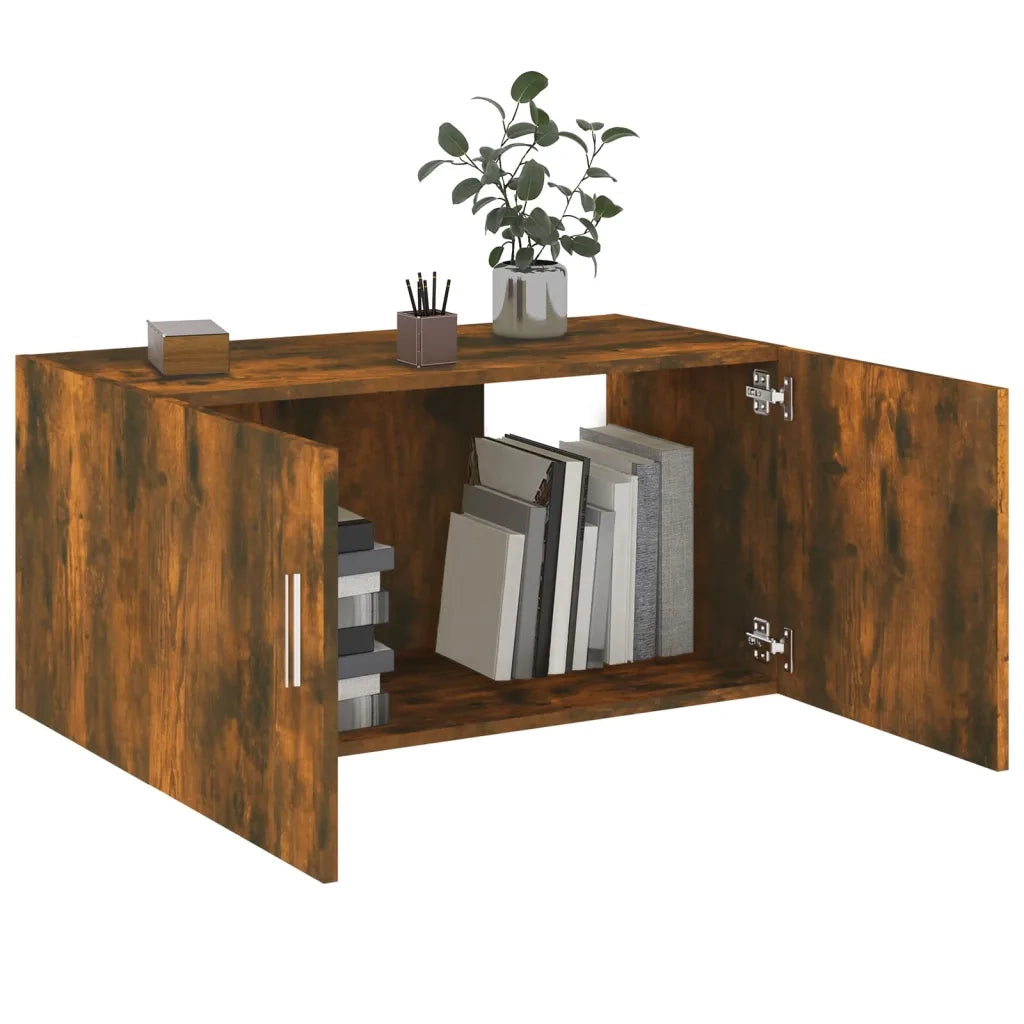 Armadietto da Parete Rovere Fumo 80x39x40 cm Legno Multistrato 815513