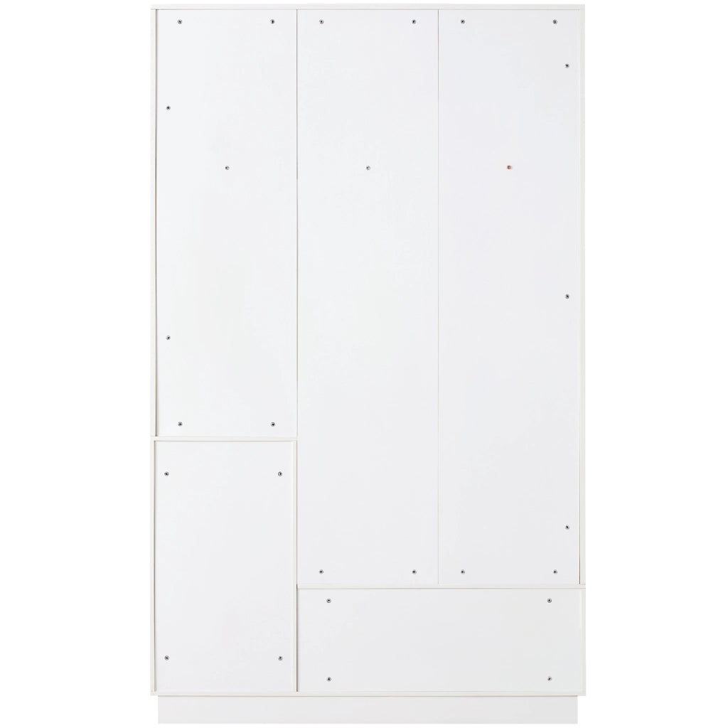 Mobile da Ingresso con 3 Ganci; Panchina Scarpiera e Ripiano Regolabile per Ingresso in Truciolato 120×40×200 cm Bianco