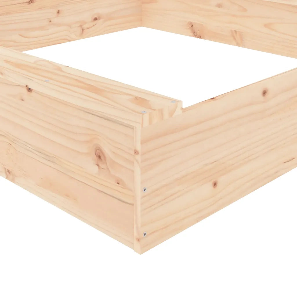 Sabbiera con Sedute Quadrata in Legno Massello di Pino 825030
