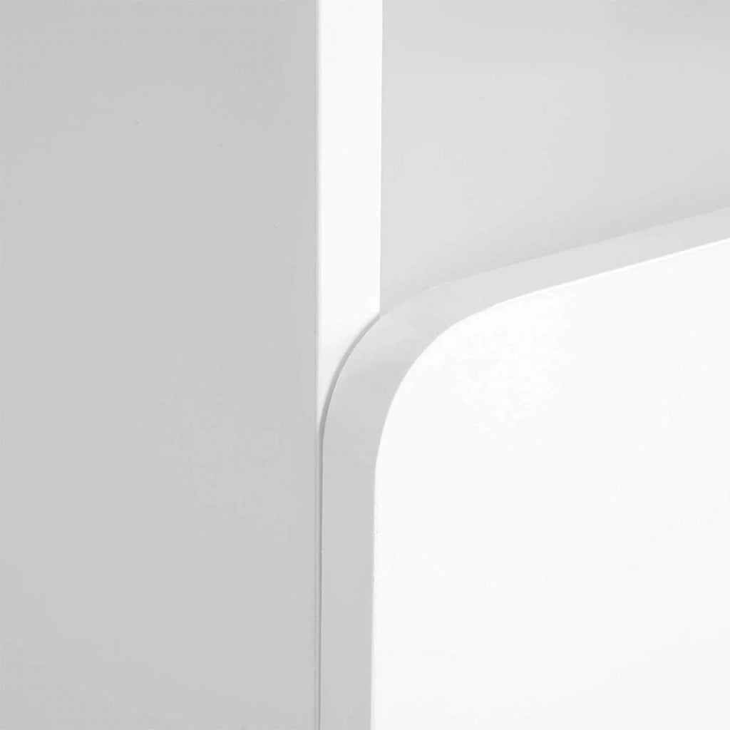 Comodino con cassetti e vano in legno bianco 19_0000457