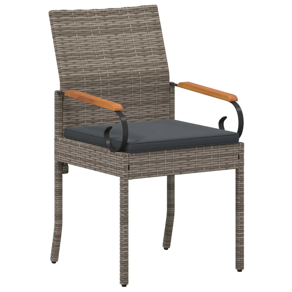 Sedie da giardino con cuscino 2 pcs Grigio e Grigio Scuro
