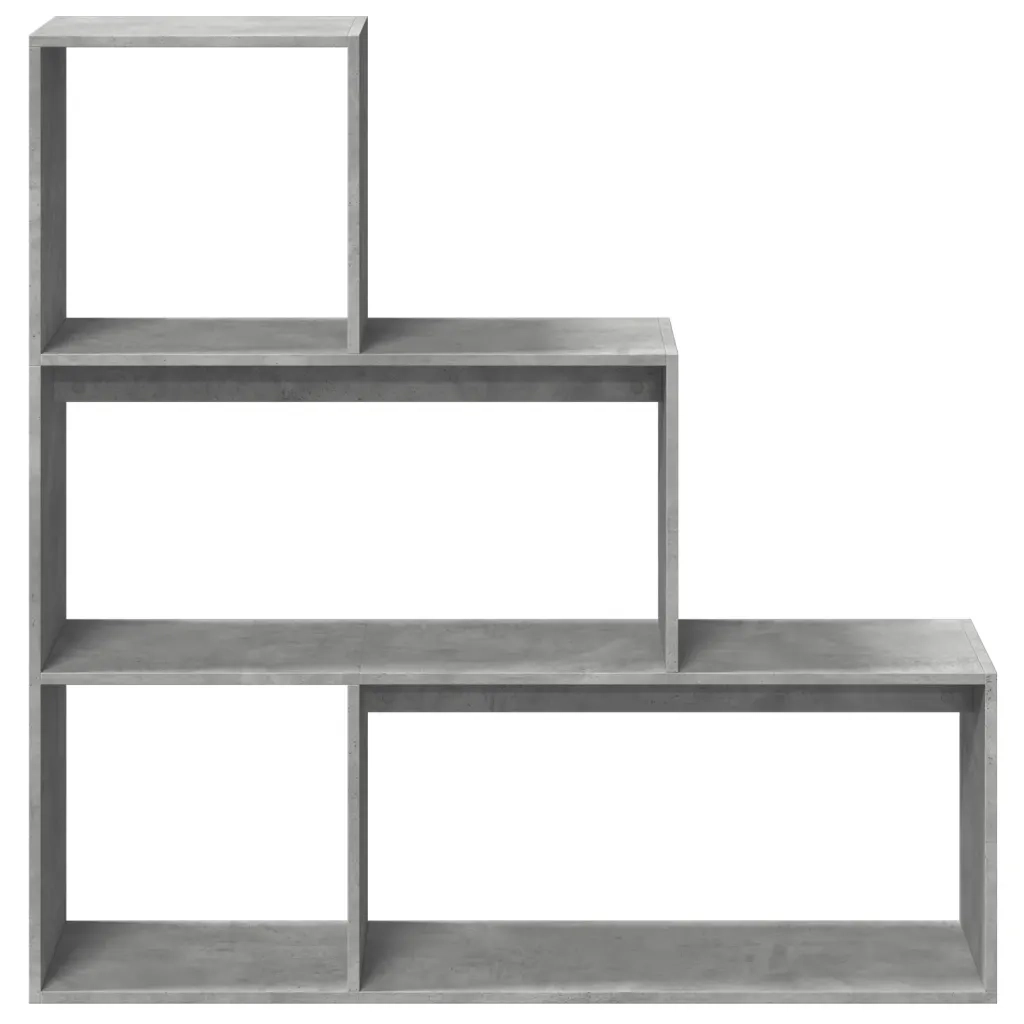 Libreria Divisorio 3Piani Grigio Cemento 123x29x123 Truciolato 857988