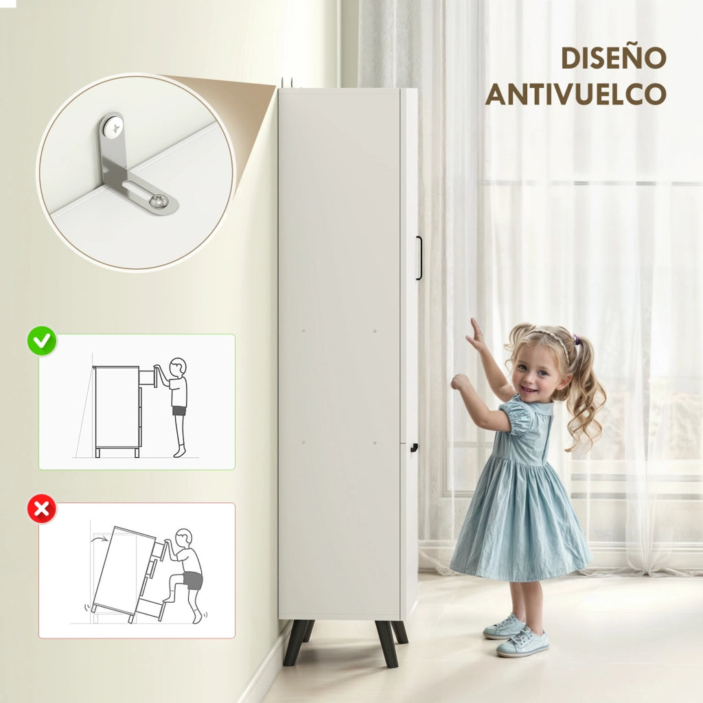 Armadietto Bagno Alto con Ante e Ripiani ¨C Zephmum ¨C 35x31,5x144 cm Bianco