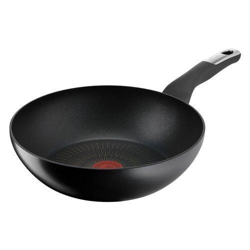 Lagostina 010271041828 Unlimited Wok Padella Antiaderente 28 cm Alluminio Titanio 6 Strati Induzione colore Nero