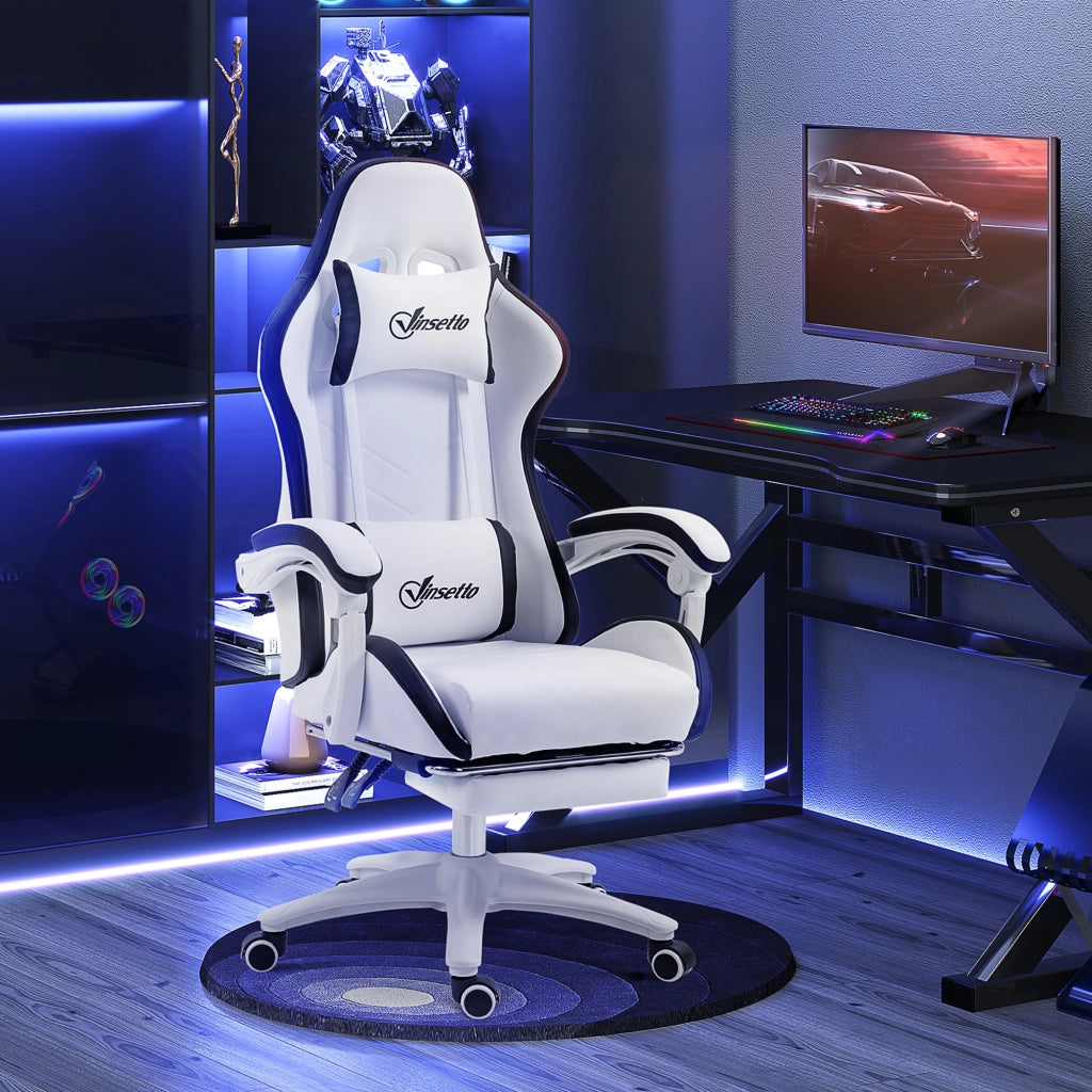 Poltrona da gaming ¨C zephmum ¨C bianco e nero 65x65x121-129 cm