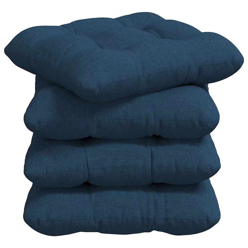 Cuscini per Seduta 4 pcs Blu 40 x 40 x 12 cm Tessuto