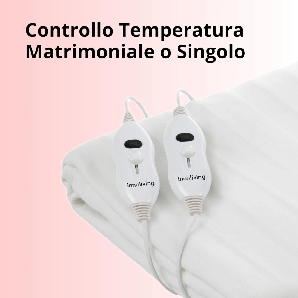 Scaldaletto Elettrico Coperta Elettrica Singola Lana e Poliestere Riscaldamento Rapido Spegnimento Automatico Lavabile