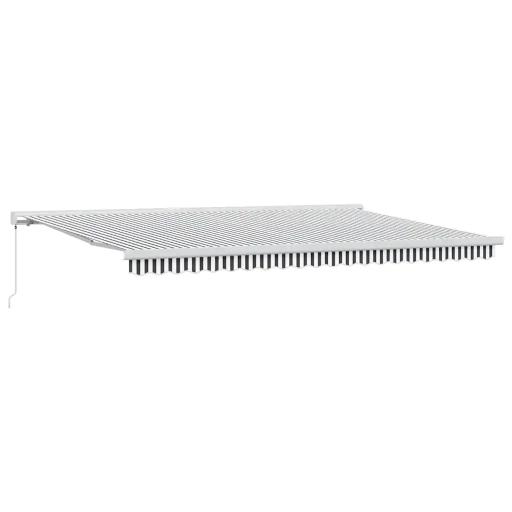 Tenda Retrattile Antracite e Bianca 5x3 m Tessuto e Alluminio 3216127