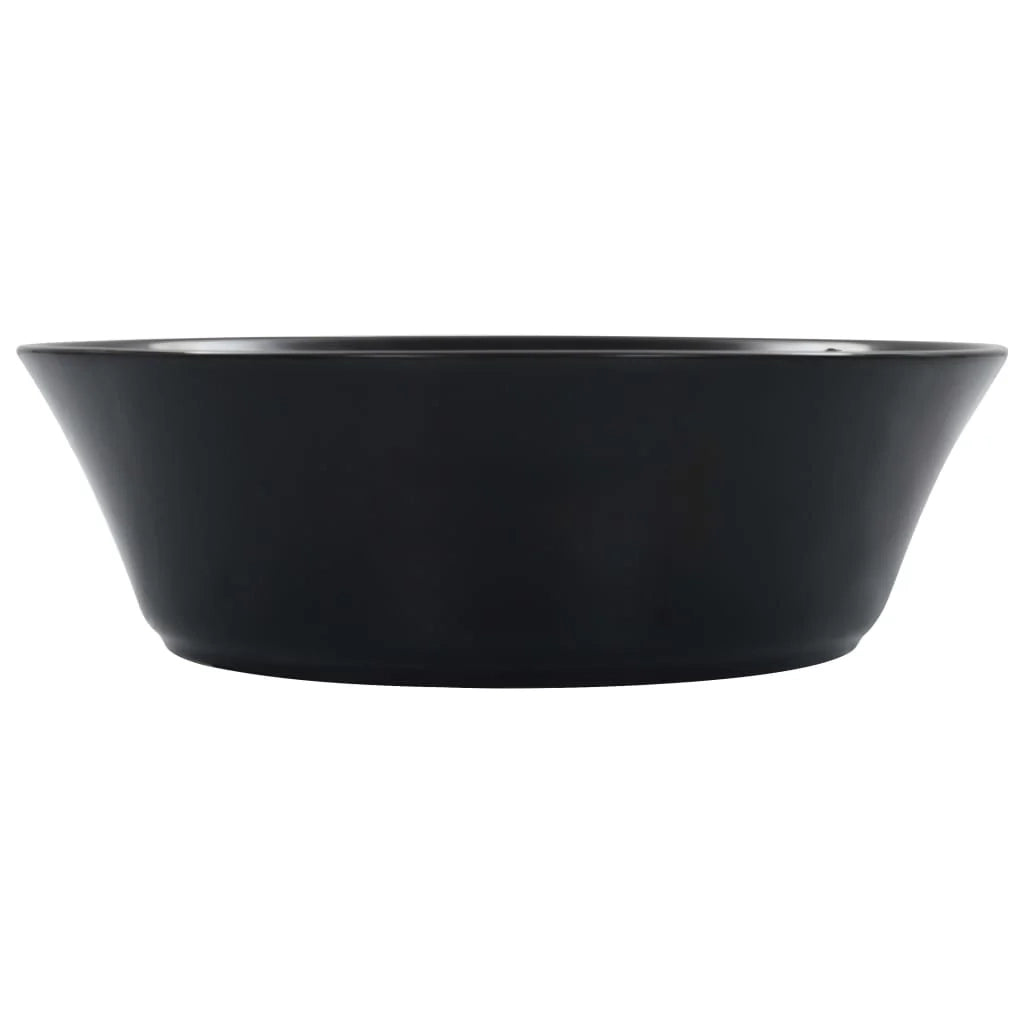 Lavabo da appoggio per l'interno del bagno cabina doccia cabina WC 41 x 12,5 cm ceramica nera 02_0002617