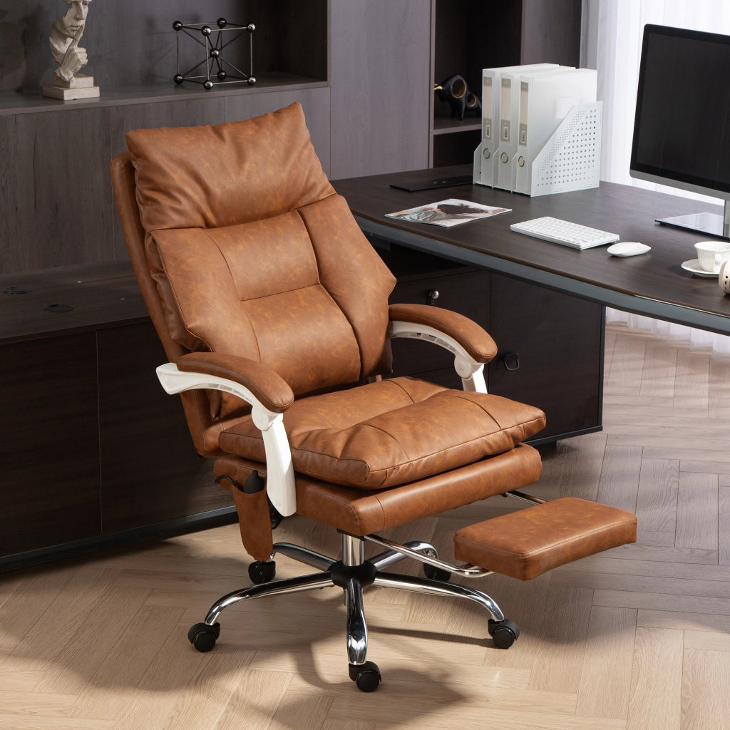 Sedia da ufficio ergonomica ¨C Minimal ¨C marrone, imbottita, schienale regolabile