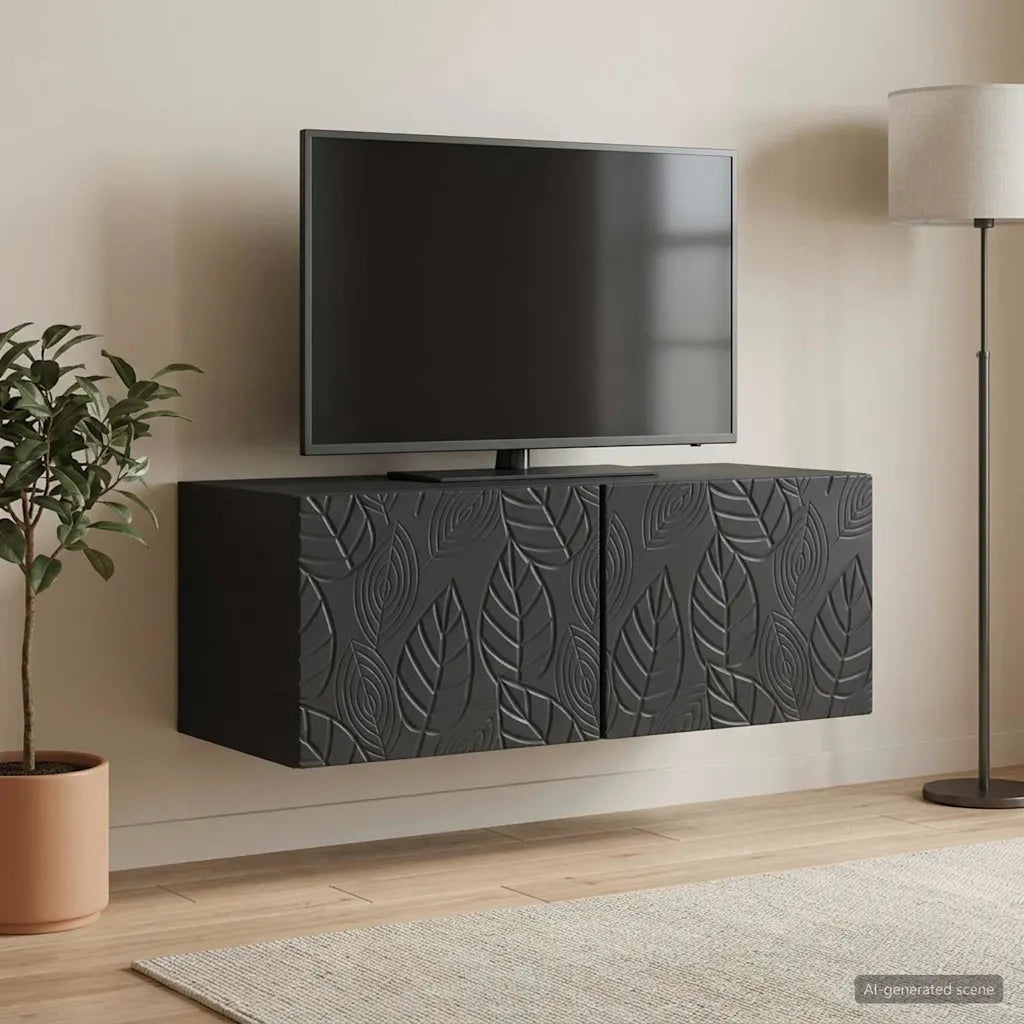 Mobile Porta TV da Muro 98 x 31 cm Nero Legno ingegnerizzato 898896